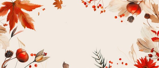 Minimal blank template card for Thanksgiving Day