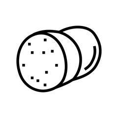 ham sausage meat line icon vector. ham sausage meat sign. isolated contour symbol black illustration