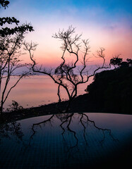 Naklejka premium View of Cape Panwa beach at sunset, in Phuket, Thailand