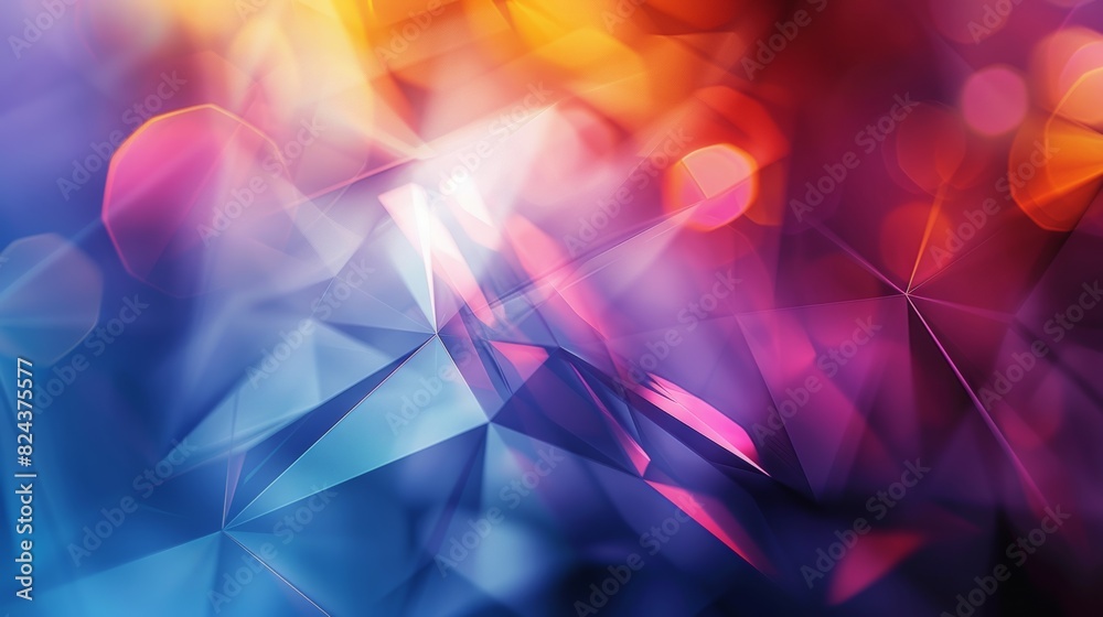 Poster Geometric abstract bokeh with sharp lines,