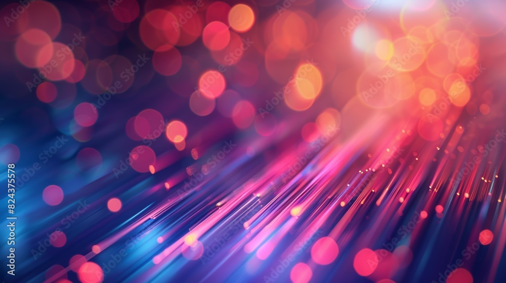 Poster Geometric abstract bokeh with sharp lines,