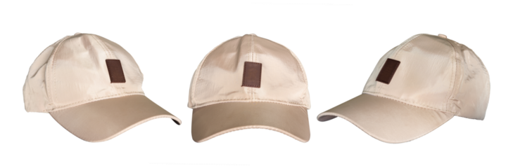 set of baseball cap isolated on white