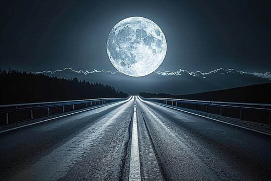 The huge moon and highways - Powered by Adobe