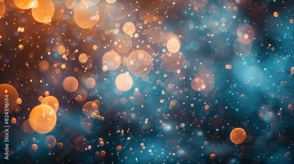 Poster Surreal abstract bokeh with floating objects,