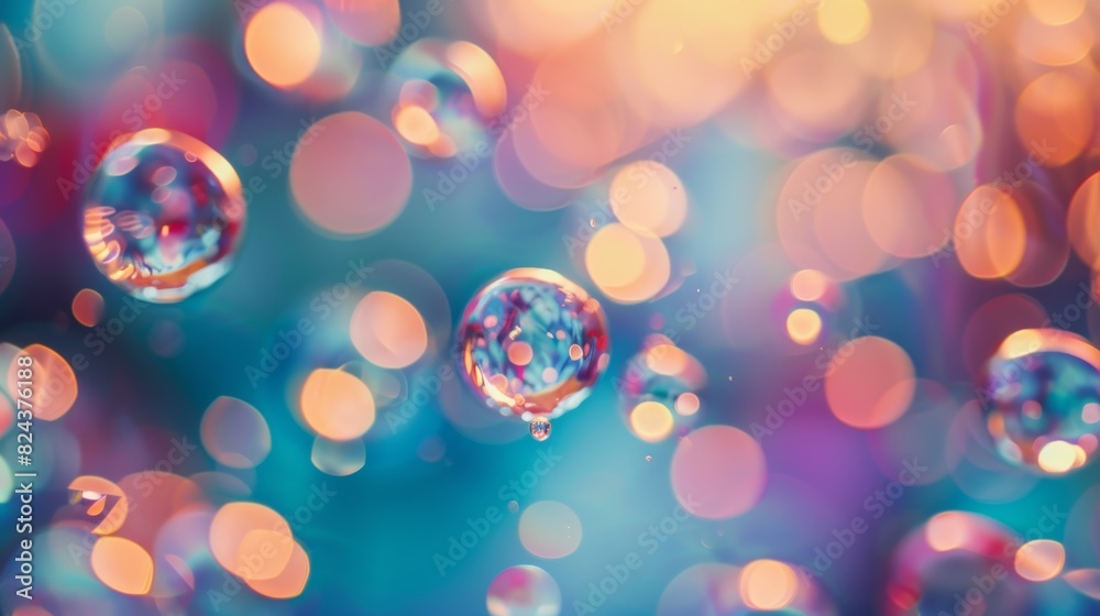 Aufkleber Surreal abstract bokeh with floating objects,