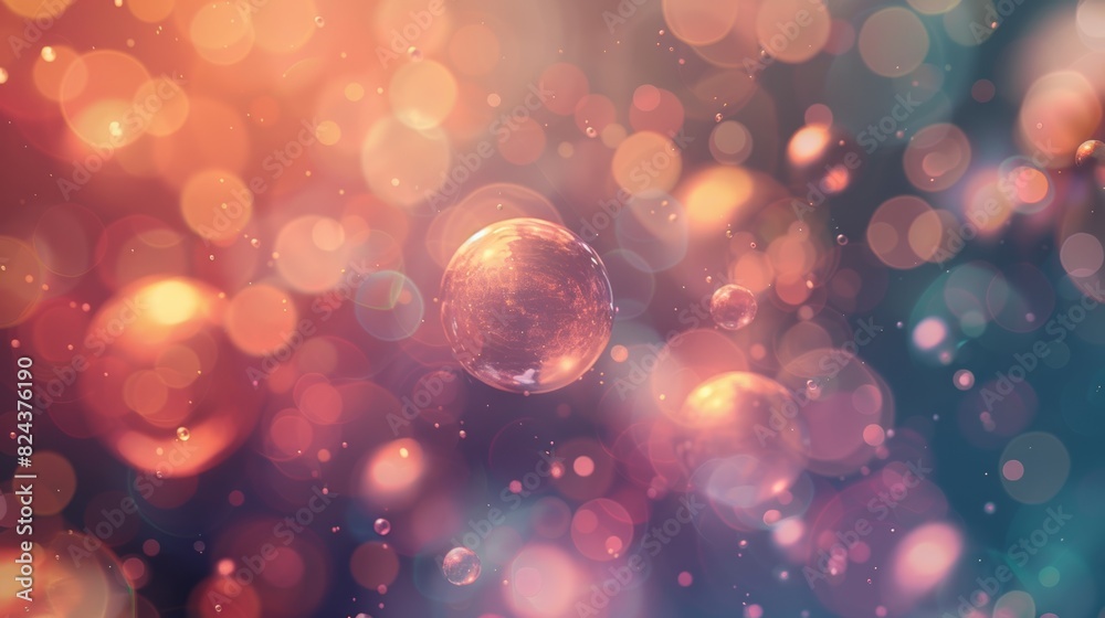 Aufkleber Surreal abstract bokeh with floating objects,