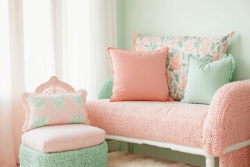 sofa and pillows