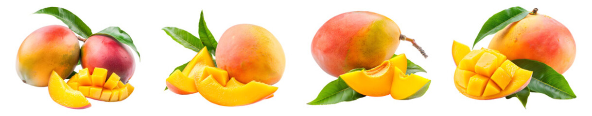 Mango, fruit, isolated, PNG set, collection