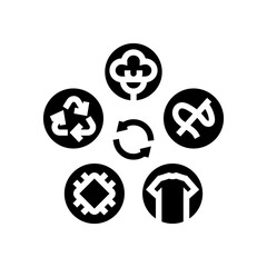 circular fashion sustainable glyph icon vector. circular fashion sustainable sign. isolated symbol illustration