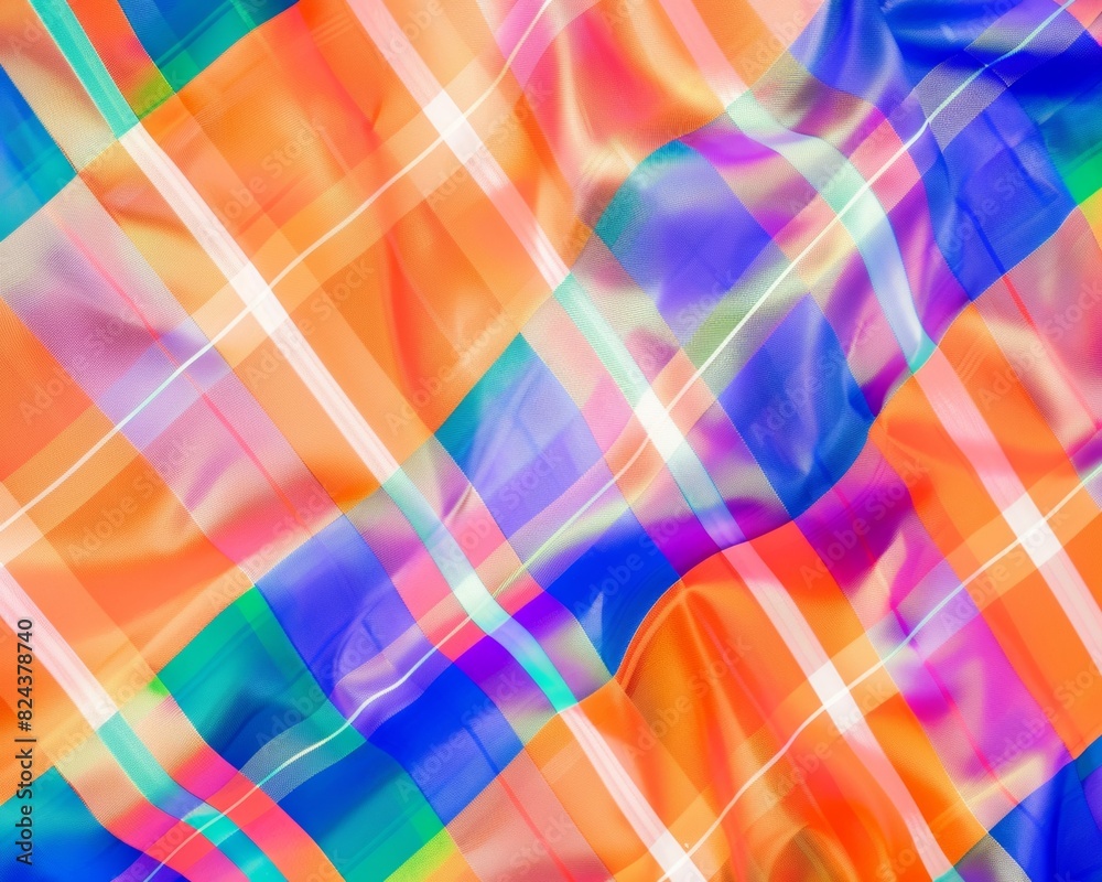 Poster Vibrant Tartan Plaid Patterns as a Colorful, Dynamic Backdrop for Creative Projects