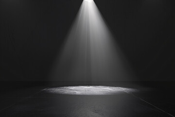 Empty stage with a spotlight in a dark room