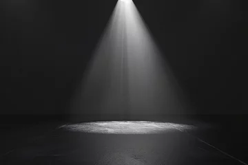 Ingelijste posters Empty stage with a spotlight in a dark room © Dorido