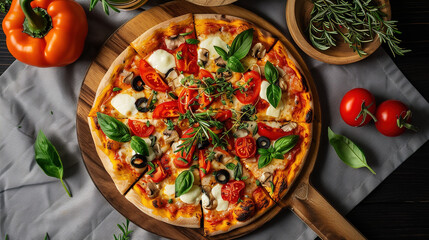 pizza with tomatoes