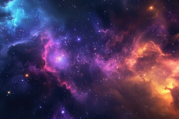 Obraz premium Color explosion in the astronomy galaxy