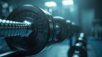 Fototapeta premium commercial photo, close-up, home gym equipment, bottom view, soft light