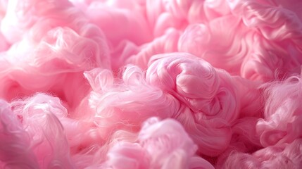 The delicate pink swirls of cotton candy evoke memories of carefree childhood days spent at the fair, a nostalgic treat for the senses.