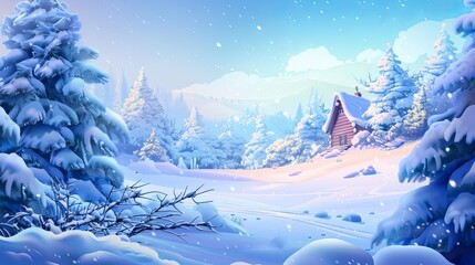 A colorful backdrop featuring a realistic winter sports theme.