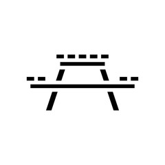 picnic table outdoor furniture glyph icon vector. picnic table outdoor furniture sign. isolated symbol illustration