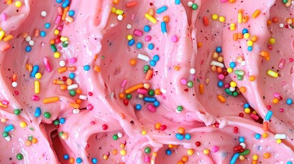 Fototapeta premium ice cream surface textures with rainbow sprinkles