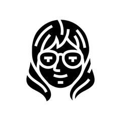 otaku woman avatar glyph icon vector. otaku woman avatar sign. isolated symbol illustration