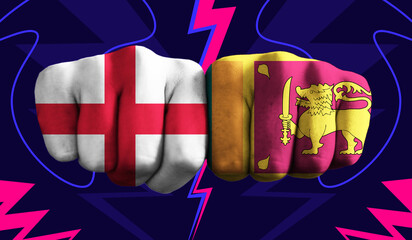England VS Sri Lanka T20 Cricket World Cup 2024 concept match template banner vector illustration...