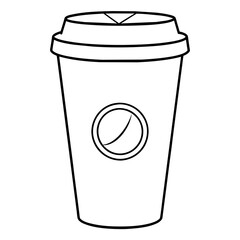 Paper coffee cup line art design