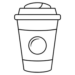 Paper coffee cup line art design