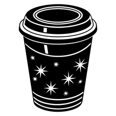 Paper coffee cup silhouette vector illustration 