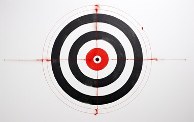 target featuring a dart firmly lodged in the center, signifying the attainment of business goals and effective problem-solving on white background