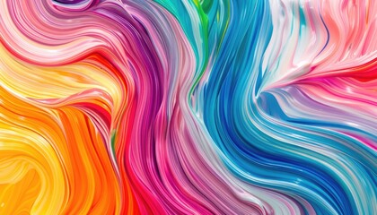 Obraz premium Swirls of colorful paint blend symmetrically, creating a vibrant and captivating background for your message.