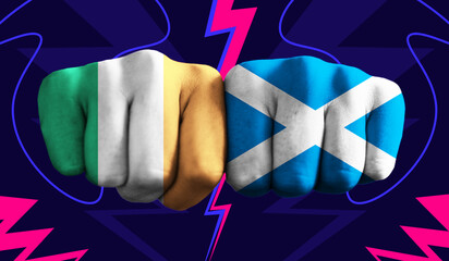 Ireland VS Scotland T20 Cricket World Cup 2024 concept match template banner vector illustration...