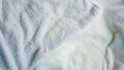 white towel  top view background