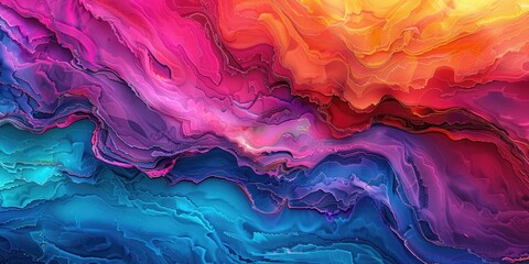 Vivid hues melding into one another, producing a vibrant and captivating abstract texture display.