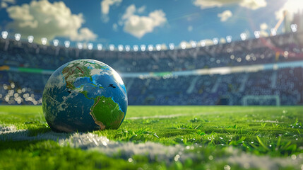 earth globe on grass