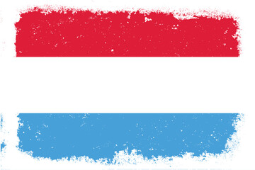 Vintage flat design grunge luxembourg flag background