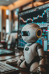 Fototapeta premium AI chatbot for customer service, investment, and stock guidance