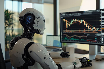 Fototapeta premium AI chatbot for customer service, investment, and stock guidance