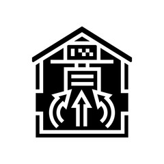 return air ventilation glyph icon vector. return air ventilation sign. isolated symbol illustration