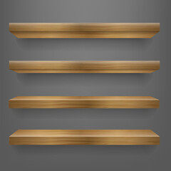 Wooden shelves. Vector eps10