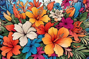 a colorful collection of flowers from the collection of flowers Vibrant Blooms A Stunning Coloring 