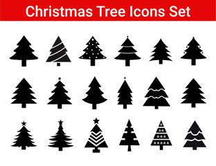 Fototapeta premium Christmas Tree Icons Set