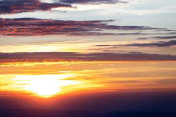 colorful dramatic sky with cloud at sunset