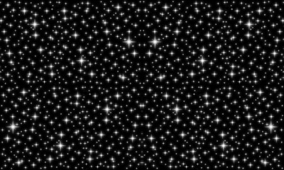 Swirling galaxy and stars in dark sky. The sky is full of stars. Multicolored nebula. Sparkle glowing light effect. shine bright magic sparkling. stars in the universe