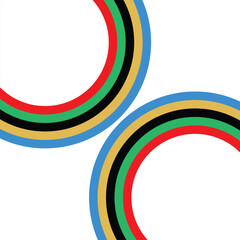 Abstract colorful wave background with Olympics lines colors isolated with white background. eps 10