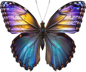 A serene butterfly with iridescent wings spread,Generative Ai