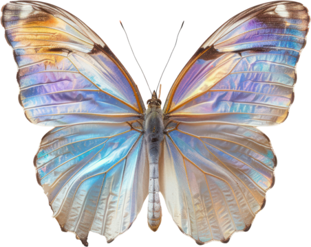 A serene butterfly with iridescent wings spread,Generative Ai