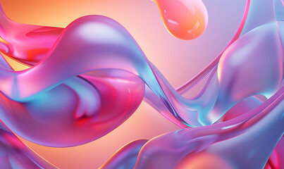 inflate 3d gradient fluid freeform holographic, futuristic background template