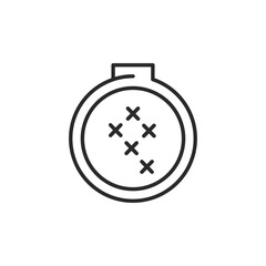 Embroidery Hoop icon. Simple Embroidery Hoop icon for crafting, sewing, and DIY themed social media, app, and web design. Vector illustration