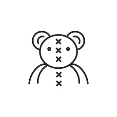 Bear icon. Simple Teddy Bear icon representing a plush toy for children-themed social media, app, and web design. Vector illustration