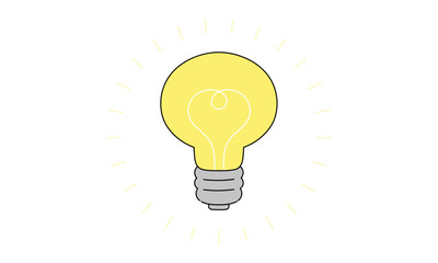 光る電球のイラスト